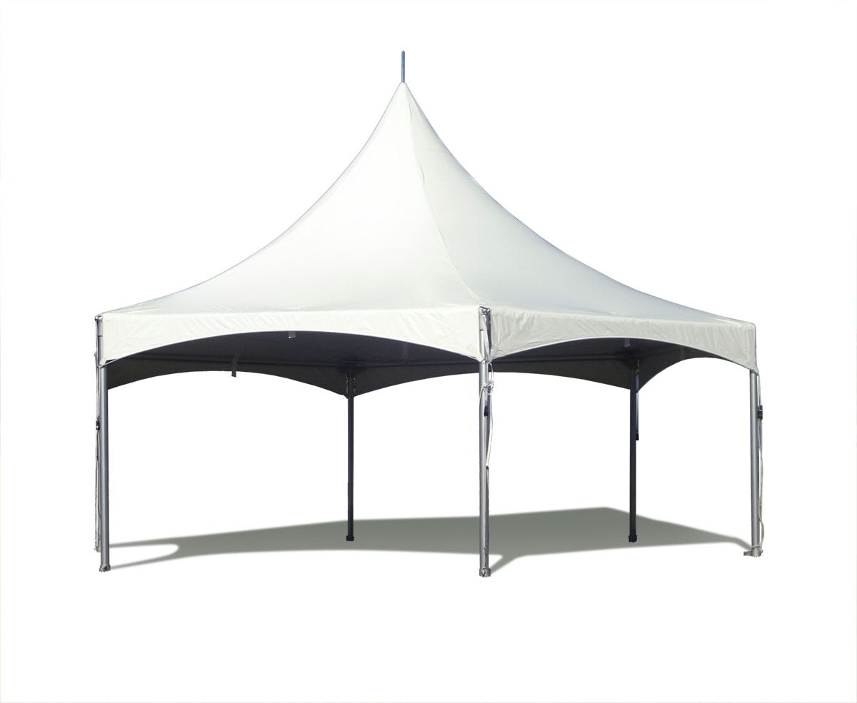 Hexagon Peak Frame Party Tent, White