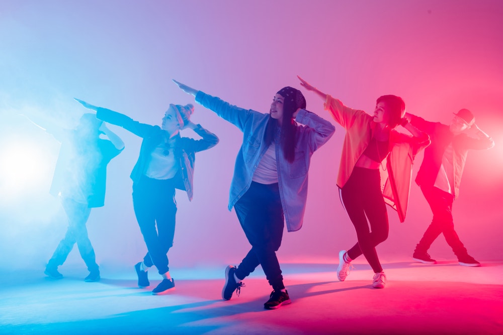 You can bust a move on a portable dance floor indoors or outside!